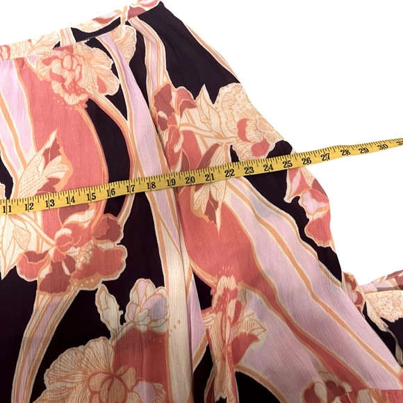 Free People Pink Bring Back The Summer Asymmetric Ruffle Maxi Skirt‎ Size 10 NWT - Picture 7 of 16